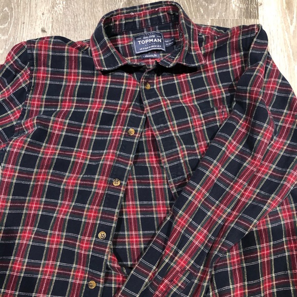 TopMan flannel button up shirt men’s size small - Picture 2 of 2